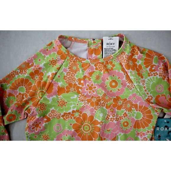 Roxy ERGWR03354 Girl's Sz 12/L Orange Last in Paradise L/S One Piece Swimsuit - Picture 4 of 10